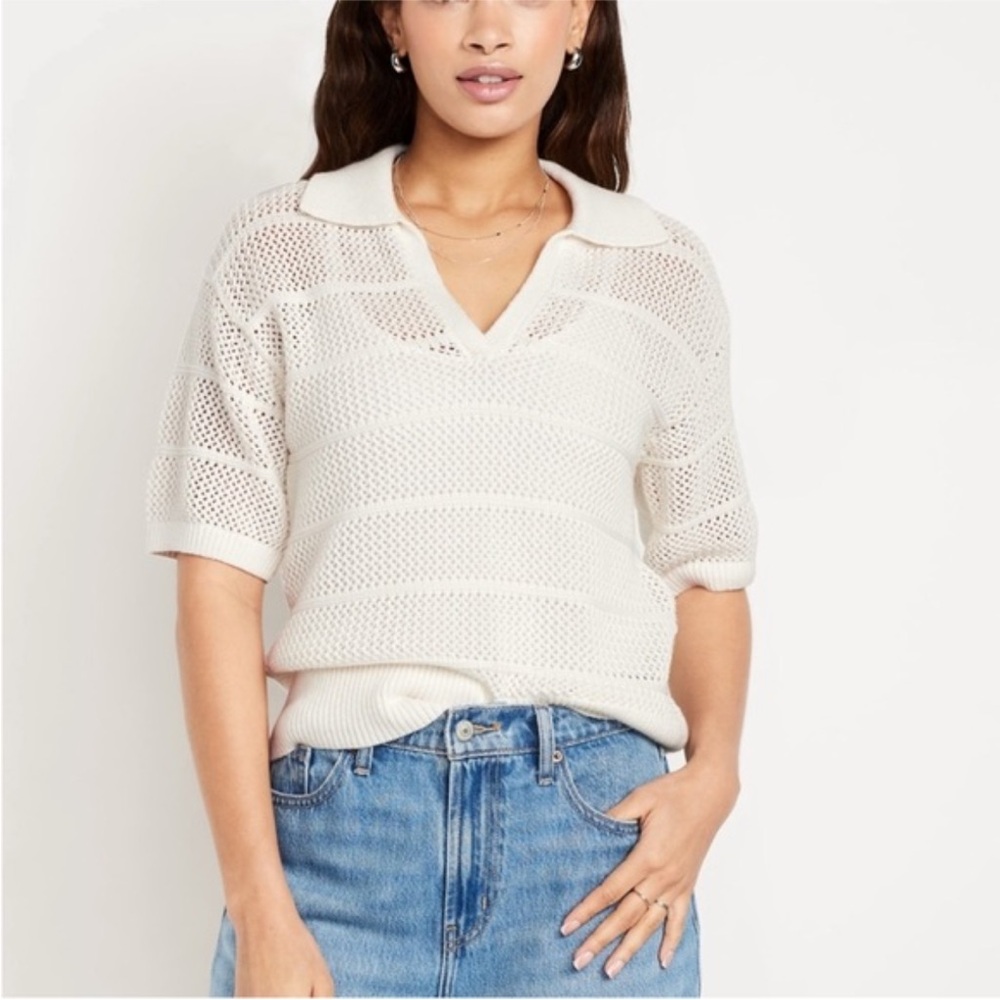 Old Navy Cream Knit Tunic Top